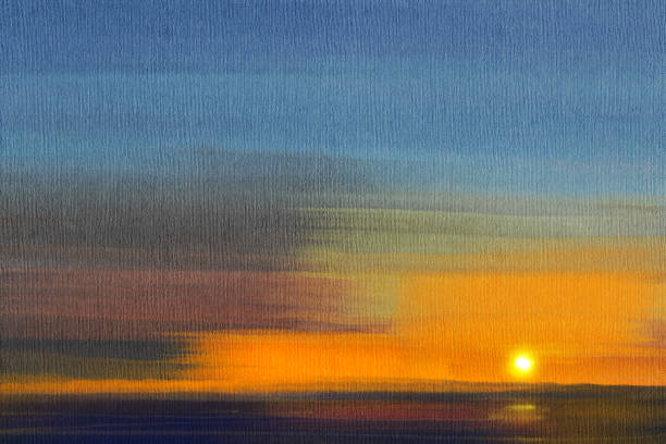Abstract impressionism. Landscape. Modern painting.  Hand-drawn illustration.