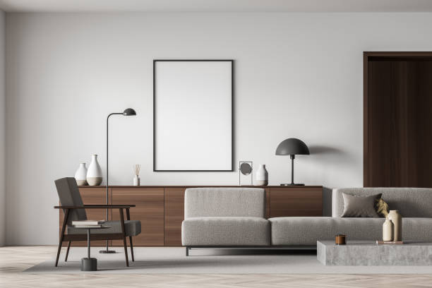 istock Living room interior with on trend details 1356178449
