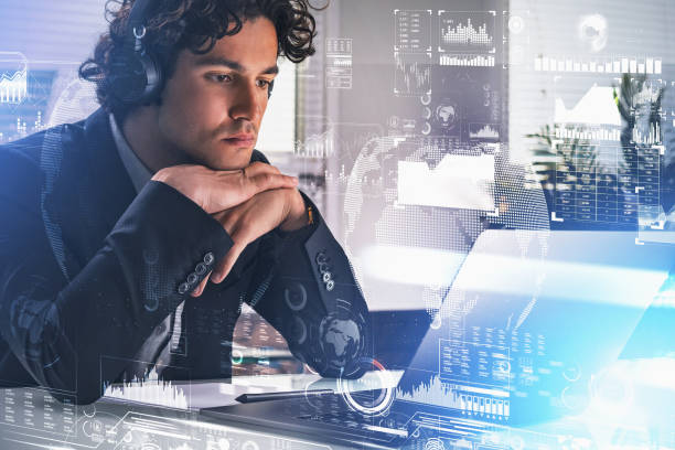 istock Businessman wearing formal suit is having video conference call 1356180443