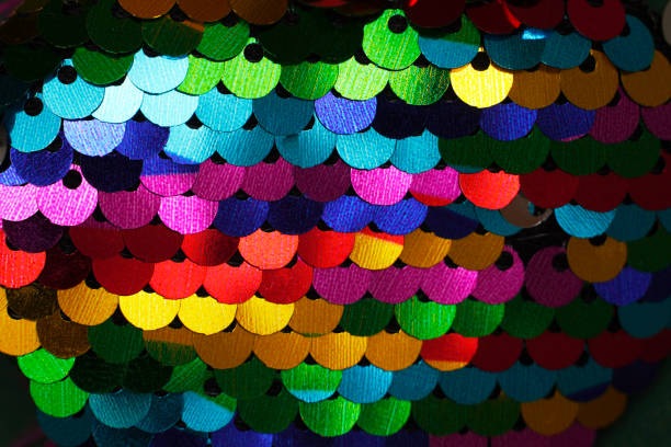 Shining Sequins Abstract Rainbow Colorful Background.