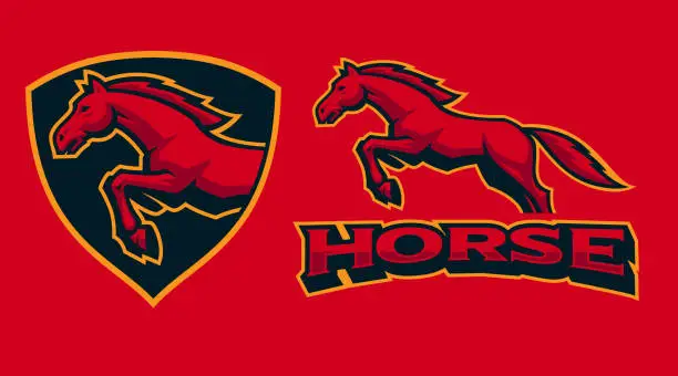 Vector illustration of Horse Mascot Badge