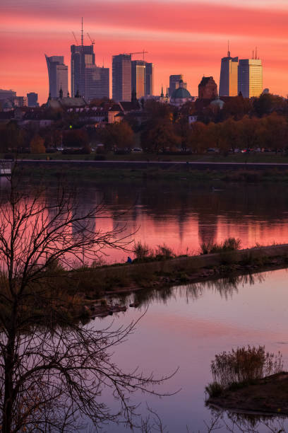 istock Warsaw City Skyline At Twilight 1356188128