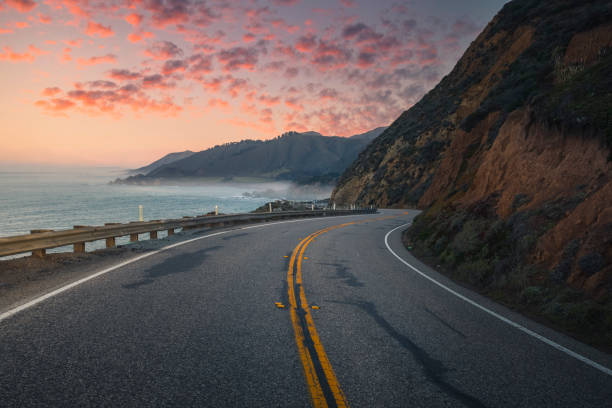 Pacific Coast Highway near Monterey. Paxific coast Highway in Monterey southern region, Northern California, USA Bixby Creek stock pictures, royalty-free photos & images