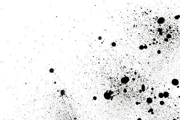 istock Ink Splash Pattern, Black Watercolor Splatter on White Background. 1356200010