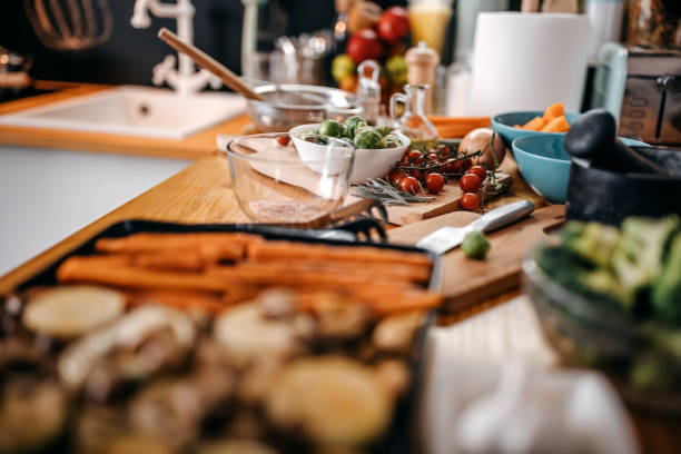 istock Fresh vegetables grilling on electrical barbecue at home 1356200635