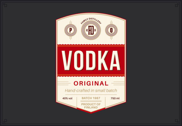 szablon etykiety wódki wektorowej - vodka stock illustrations