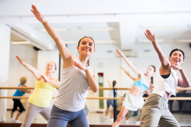 istock Modern active females dancing excited posing in studio 1356203295