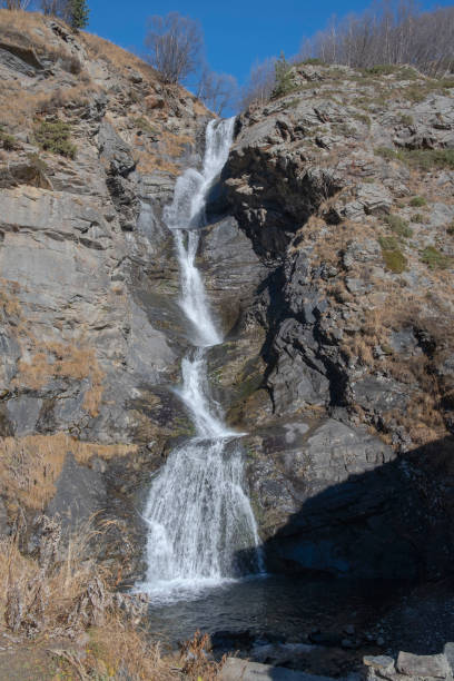 istock Panoramic view of cascade mountain waterfalls, Goldoridon waterfall 1356206642