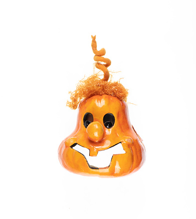 toy halloween pumpkin isolated on white background