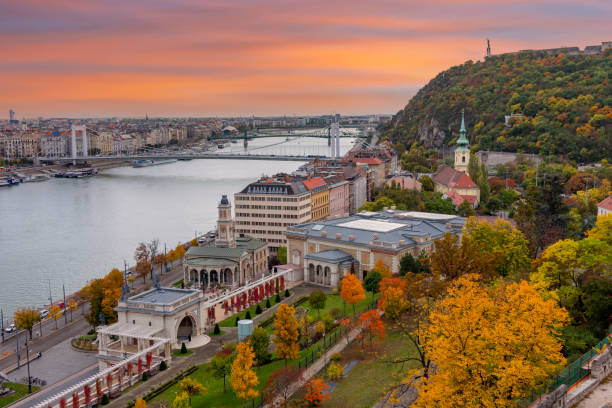 istock Budapest autumn cityscape with bridges over Danube river, Hungary 1356209713