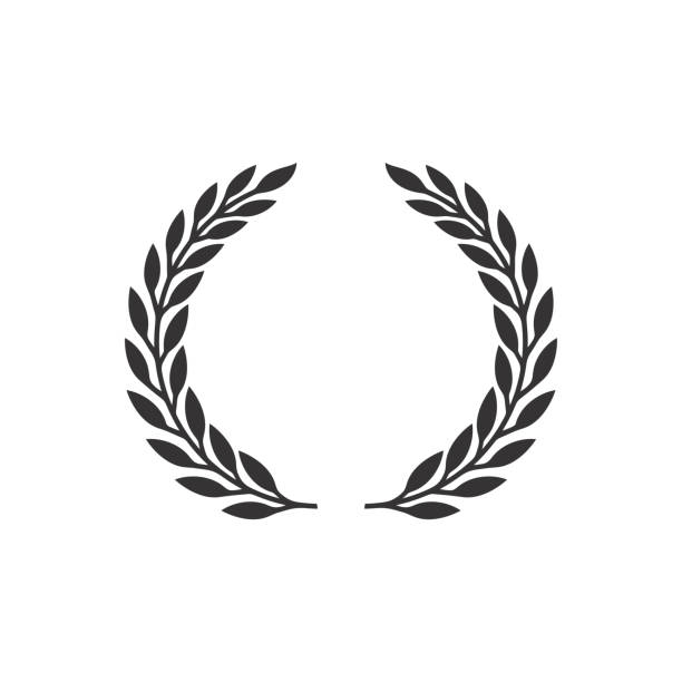 wreath silhouette laurel wreath silhouette design element wreath stock illustrations
