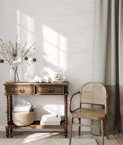 istock Christmas interior composition in vintage style 1356212941