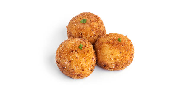 istock Potato balls isolated on a white background 1356216163