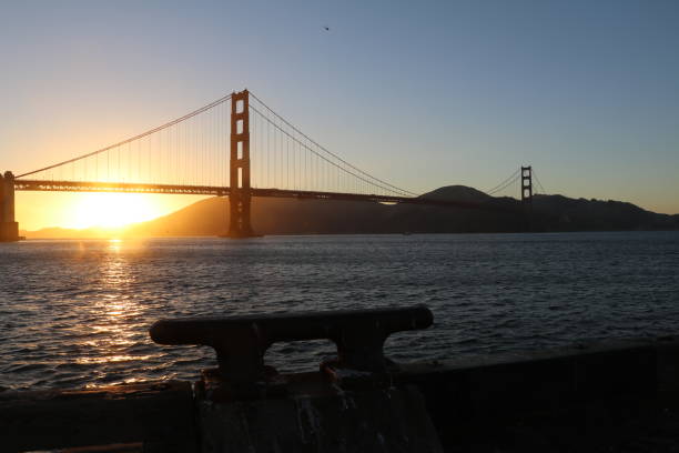 Amazing walk at the Golden Gate Bridge in San Francisco, United States of America. What a wonderful place in the Bay Area. Epic sunset and an amazing scenery at one of the most famous place in the world. Amazing walk in San Francisco. san francisco bay stock pictures, royalty-free photos & images