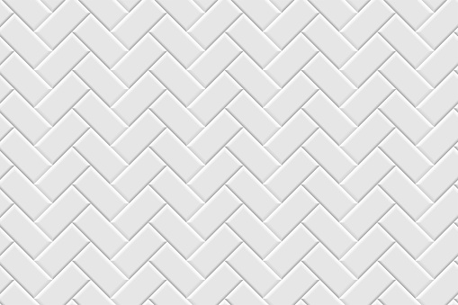 Metro tiles with herringbone patter, subway diagonal seamless texture, ceramic brick wall