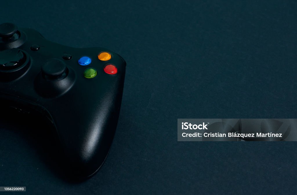 Console Controller Background Closeup Video Game Console Controller On A Black Background Stock Photo ...