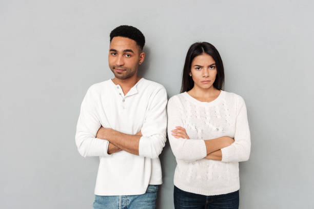 istock Uhappy woman and man isolated 1356223001