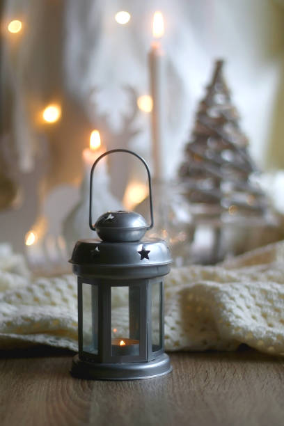 istock Candles, Blanket and Christmas Decorations 1356224034