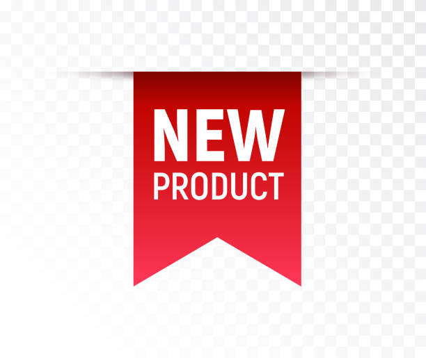 New product label tag. New fabric vector design fashion tag sign New product label tag. New fabric vector design fashion tag sign. flag buttons stock illustrations
