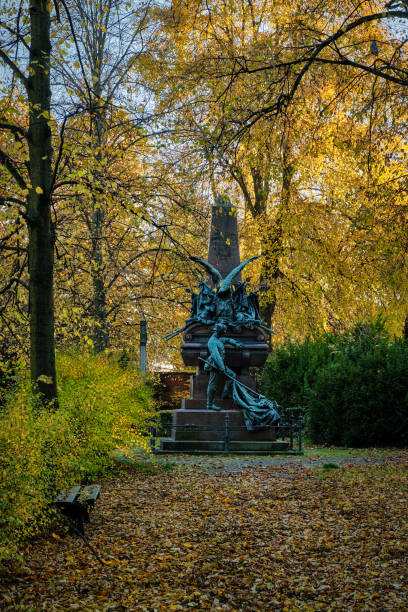 Memorial for the Franco-Prussian War 1870/1871 at the historical Berlin "Columbiadamm Cemetery" stock photo