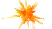 istock Colorful orange dust explosion 1356230437