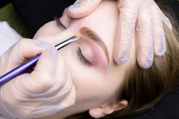 istock Eyebrow lamination blonde model eyebrow lamination 1356234189