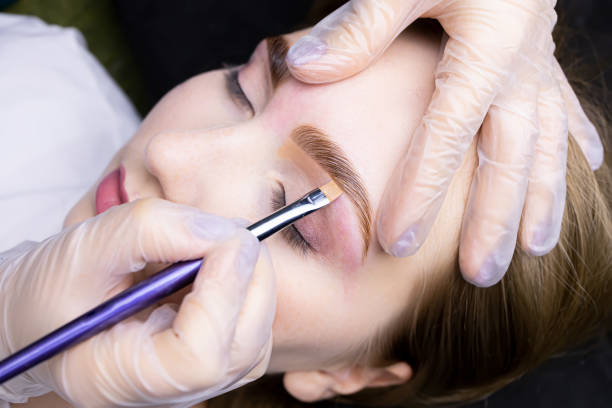 istock Eyebrow lamination blonde model eyebrow lamination 1356234199