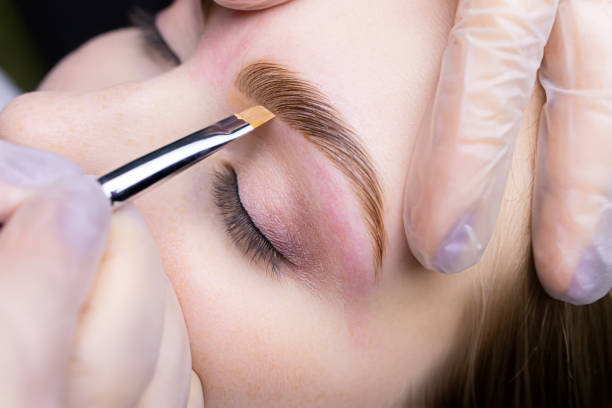istock Eyebrow lamination blonde model eyebrow lamination 1356234222