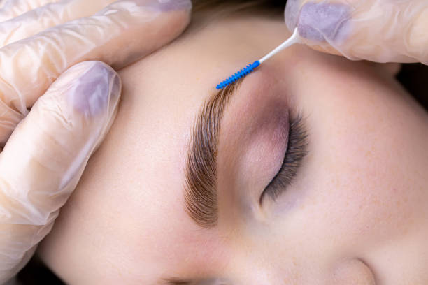 istock Eyebrow lamination blonde model eyebrow lamination 1356234449