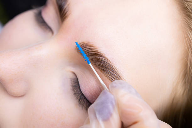 istock Eyebrow lamination blonde model eyebrow lamination 1356234453
