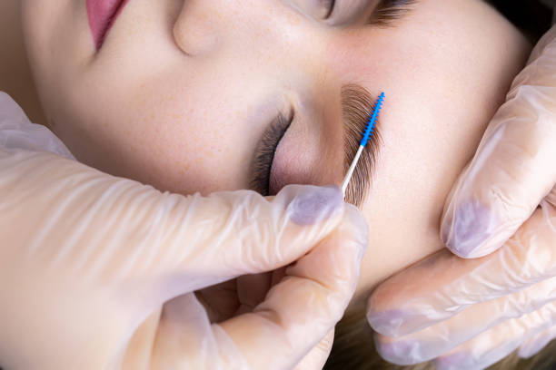 istock Eyebrow lamination blonde model eyebrow lamination 1356234469