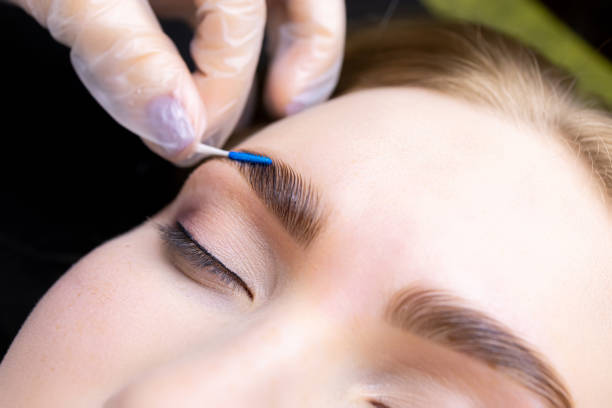 istock Eyebrow lamination blonde model eyebrow lamination 1356234525
