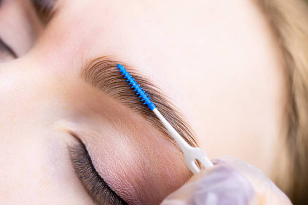 istock Eyebrow lamination blonde model eyebrow lamination 1356234538