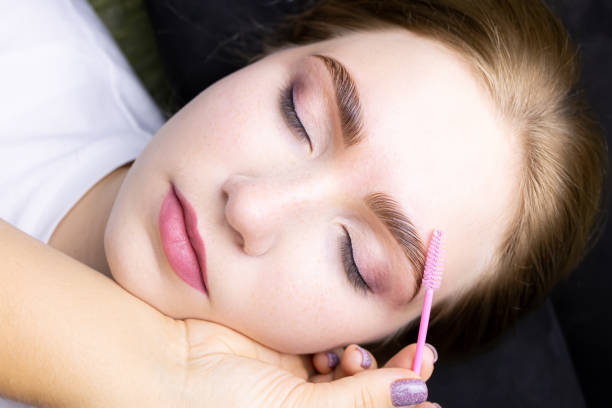 istock Eyebrow lamination blonde model eyebrow lamination 1356234540