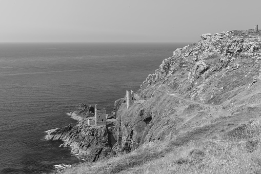The Crowns engine houses at Botallack mine in Cornwall