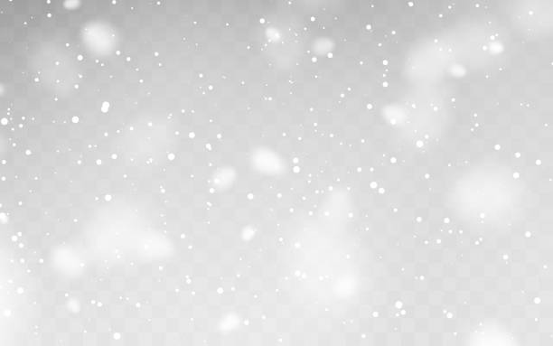 ilustrações, clipart, desenhos animados e ícones de png vector forte queda de neve, flocos de neve em diferentes formas e formas. flocos de neve, fundo de neve. natal em queda - neve