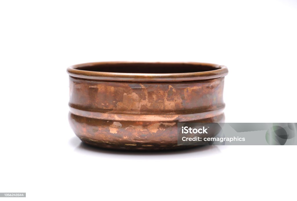 Turkish Style Bronze Color Antique Rusted Copper Bowl Copper Stock Photo