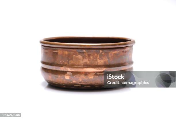 Turkish Style Bronze Color Antique Rusted Copper Bowl Stock Photo - Download Image Now