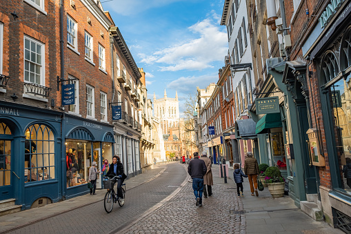 The historic city of Cambridge, Cambridgeshire captured on a bright and sunny autumn day, November 2021