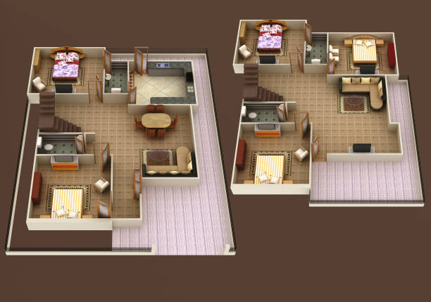 istock A 3D rendering of an apartment interior plan design 1356245316