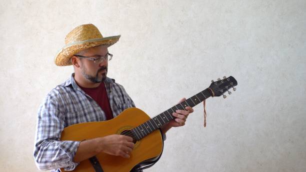 istock A man in a hat plays lyric music 1356246681