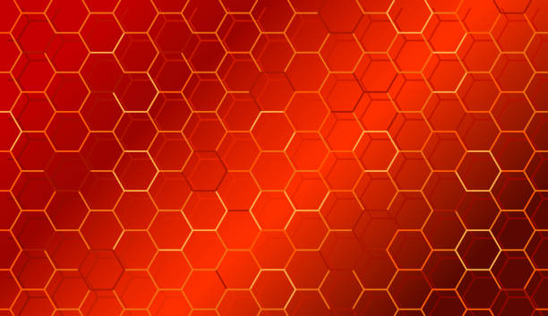 illustrations, cliparts, dessins animés et icônes de nid d’abeille flamboyant rouge, fond de grille en nid d’abeille. modèle à chaud abstrait. vecteur - fill frame flash
