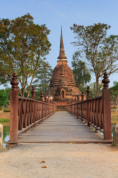 Wat Sa Si-Parque Histórico de Sukhothai - fotografia de stock