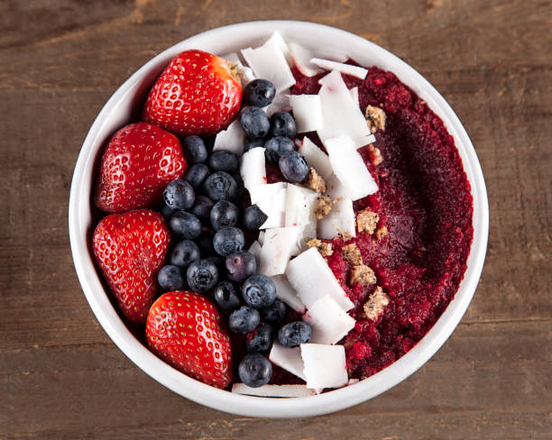istock Acai bowl with fruits and seeds 1356260728