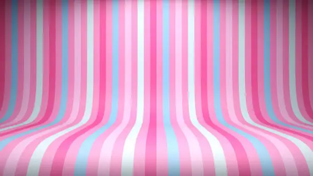 Vector illustration of Striped studio backdrop in pink tones