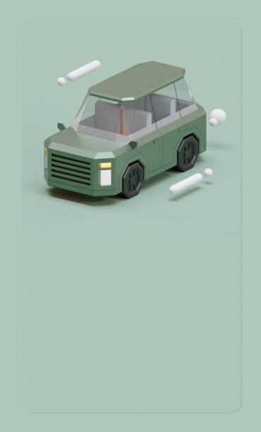 istock Copy Space With SUV Car 3D Rendering Illustration 1356262751