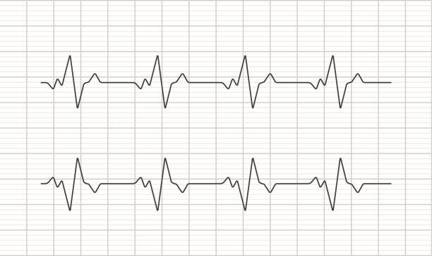 illustrations, cliparts, dessins animés et icônes de heartbeat ecg électrocardiogramme vector vectoriel ligne d’onde. ecgkg cardio rythme cardiaque cardiologie moniteur de fréquence - heartbeat