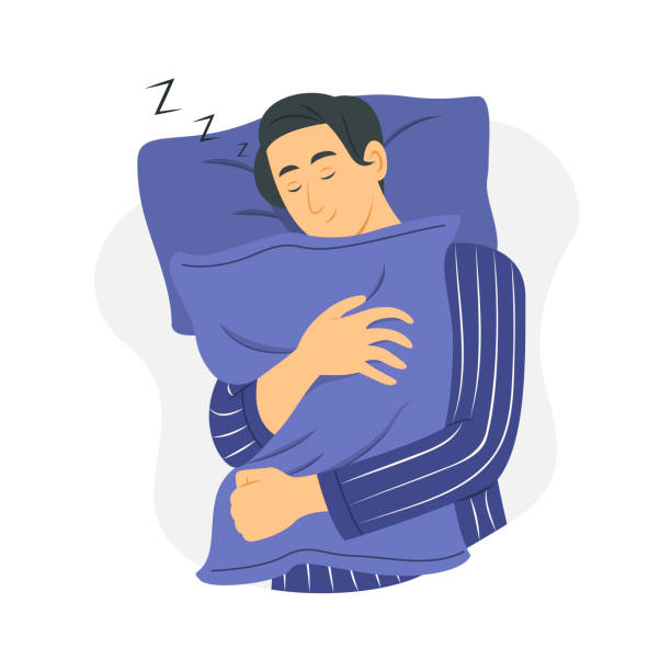 ilustraciones, imágenes clip art, dibujos animados e iconos de stock de hombre duerme. - sleeping