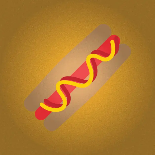 Vector illustration of Hot dog