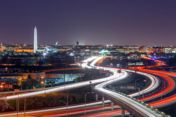 istock Washington, D.C. skyline with Highways and Monuments 1356276097